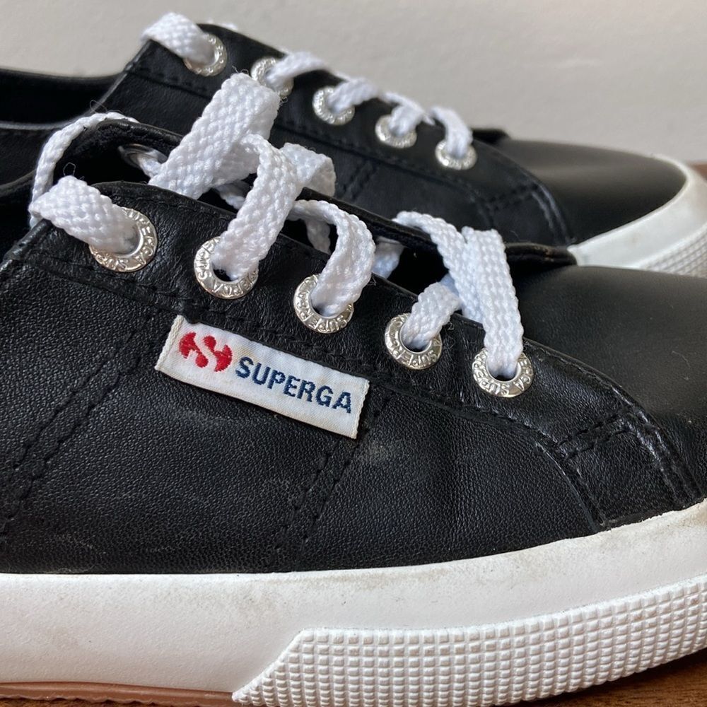 Superga Black Leather Sneakers - Picture 6 of 10